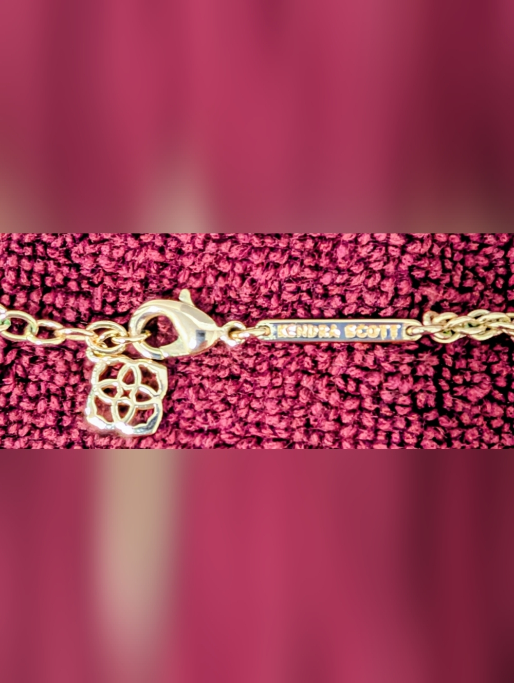 Kendra Scott Rayne Gold Necklace with Rose Quartz Pendant - Picture 6 of 6